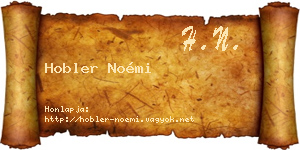 Hobler Noémi névjegykártya